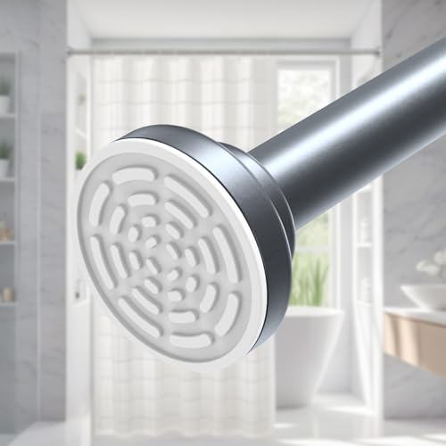 Image of SITTELLA (85Cm To 140Cm) Extendable Shower Curtain Tension Rod Non-Drilling Anti-Skid Spring Pull Rod - (Stainless Steel, Grey, 1 Piece)