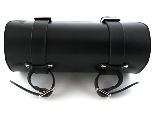 Custom Style BA170 - Handgefertigte Koffertasche aus Leder für Motorrad Schwarz