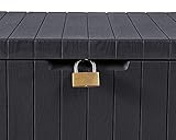 Ondis24 City cube Kissenbox Balkonbox Poolbox Paketbox abschließbar mit Deckel regensicher Sitzwürfel (Anthrazit, 113 Liter)