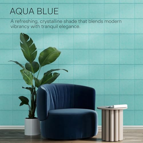 Image of MaxGear Felt Bulletin Board 36 inch x 24 inch, Aqua Blue Felt Wall Tiles Push Pins