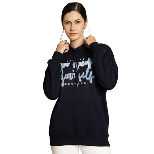Image of Mack Jonney Printed Hooded Cotton Fleece Sweatshirt for Women-MACK32482