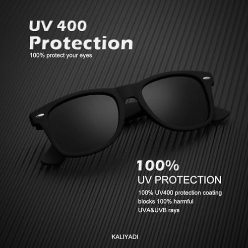 Image of KALIYADI Polarized Sunglasses for Men and Women Matte Finish Sun glasses Color Mirror Lens UV Blocking (3 Pack)