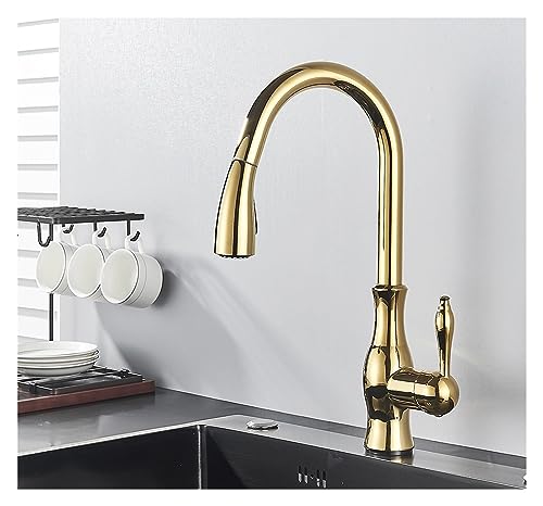 Robinet de cuisine noir mat avec douchette extractible pivotante en acier