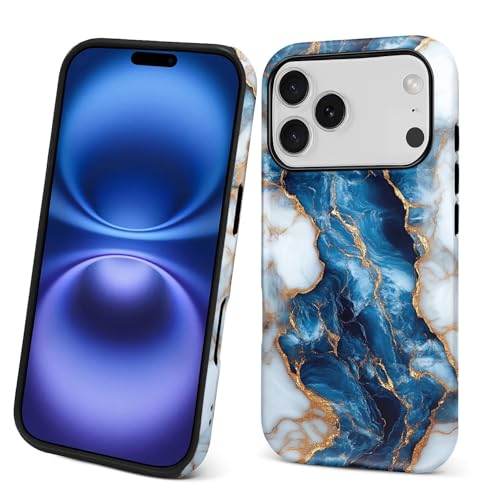 Coque iPhone 17 Pro marbre bleu pour un style urbain chic - 3