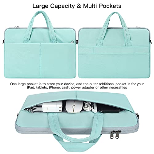 17.3 Inch Laptop Shoulder Sleeve Bag, Girls Women Briefcase Handbag for HP Envy 17 17t/Pavilion 17, Dell Inspiron 17/G3 G7 17.3, Lenovo ideapad L340, Acer Aspire 17.3, ASUS ROG MSI GS75 17.3 Case,Mint3