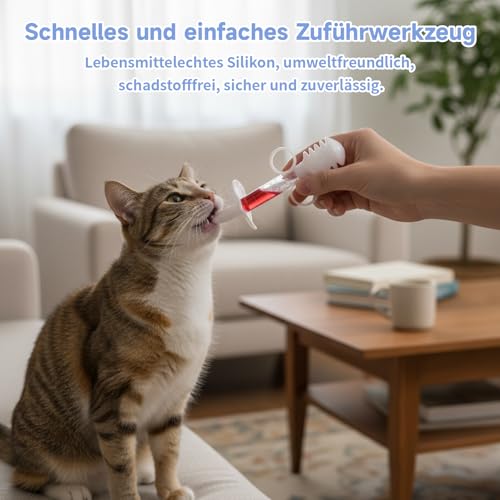 Tabletteneingeber Katze, 2 Stück Mit Praktischem Tropfer, Tablettengeber Für Katzen Mit Schluckhilfe, Milbemax Katzen Entwurmung Tabletten, Credelio Katzen Tabletten, Flohmittel Katzen Tabletten