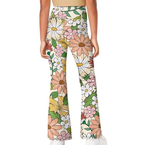 YEXIATODO Girls Flare Leggings Stretchy Bell Bottoms Yoga Pants Athletic Pants for Toddlers Kids4