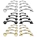 ROXIFETA New 2026 Unisex 24Pcs Stainless Steel ColoRIFul Curved Barbell Spike & Ball End Eyebrow Piercing Nose Rings Banana Jewelry Findings Fashion Trendy Accessories Creative Gift For Women And Men