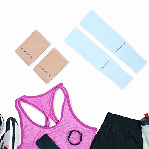 Abaodam 2 pares de capas de braço de direção para homens e mulheres (céu-azul/bege, cada 1 par) para