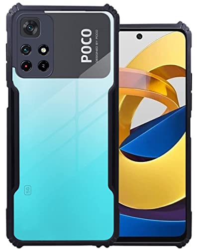 Image of Jkobi Back Cover Case for Poco M4 Pro 5G (Shockproof with Polycarbonate Clear Panel | Professional Black)