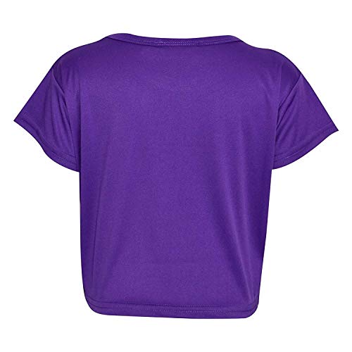 Image of Loxdonz Girls Basic Dance Crop Top Kids Plain Short Sleeve Crop T-Shirt Tees Top