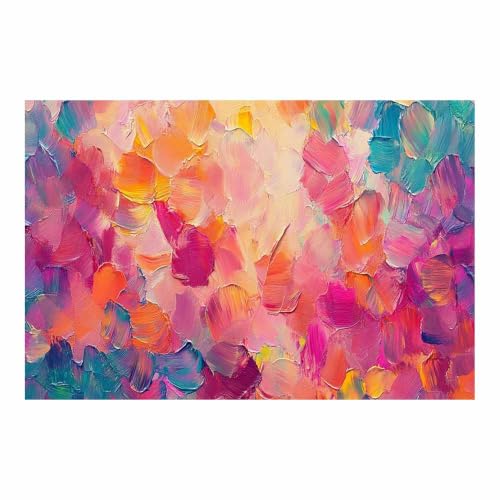 Affiche d'art moderne motif simple rose grand format sans cadre