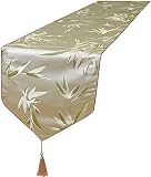 HoliSelear Multi-Size Beige Colorful Leaves Luxury Exquisite Table Runner 108 Inches Long, 13 x 108,