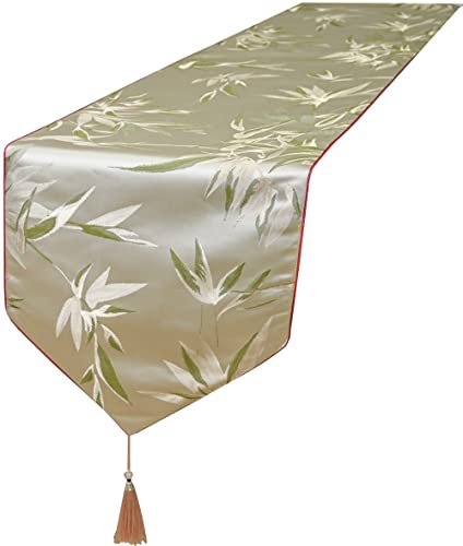 Holiselear Multi-Size Beige Colorful Leaves Luxury Exquisite Table Runner 108 Inches Long, 13 X 108, For Kitchen Tea/Coffee Table Dining Room Decoration Party Dresser #TOP8
