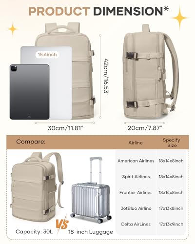 Image of coofay Travel Backpack For Women Men Airline Approved Carry On Backpack Flight Approved Waterproof Sports Luggage Backpack Casual Daypack Small Hiking Backpack