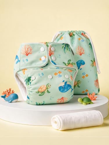 Image of superbottoms BASIC for Baby Reusable Cloth Diapers for Babies l New Trimmer Version l Adjustable & Washable l Rash Free Diapers l Comes with a UltraThin Dry Pad l 3m - 3Y