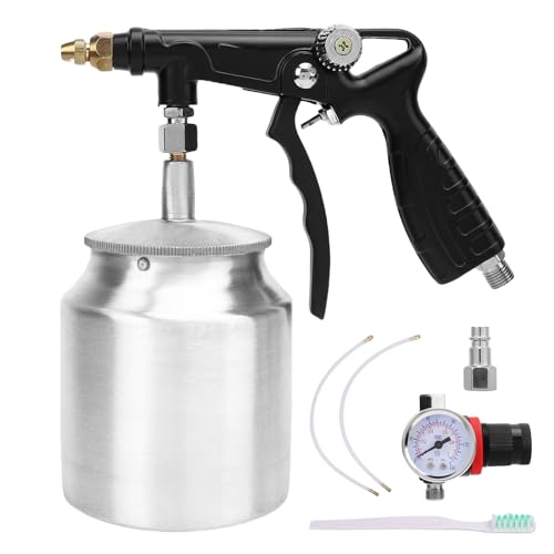 WODHMIEY Pistola de Pintura con Manómetro 750ml, Pulverizador Neumático 180PSI para Coche, Muebles, Paredes, Techos, Aplicación Profesional con Compresor y Depósito