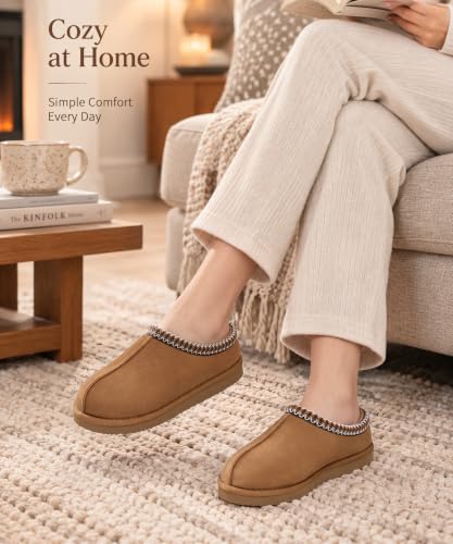 Litfun Cozy Memory Foam Slippers for Women Faux Suede Clog House Shoes - image 2