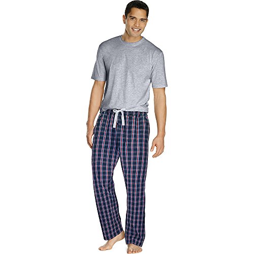 Hanes Men's Sleep Set with Woven Knit Pants