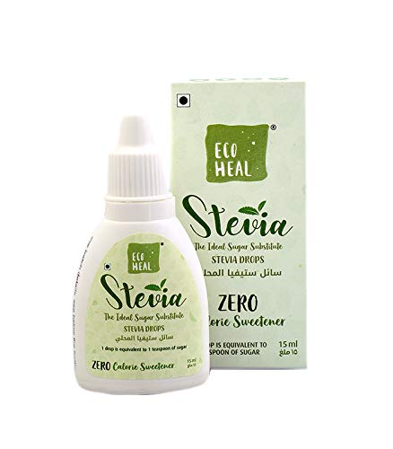 ECOHEAL Stevia Drops Liquid -15ml | Natural Sweetener | Zero Calorie Sweetener | Zero Glycemic Index (300 servings, Pack of 1) (B08YK8PKGP) Amazon Price History, Amazon Price Tracker
