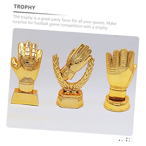 Sosoport 4 Peças Luvas Douradas Para Festa Escolar Jogos De Troféus Copos Troféu Decorativo De Futeb