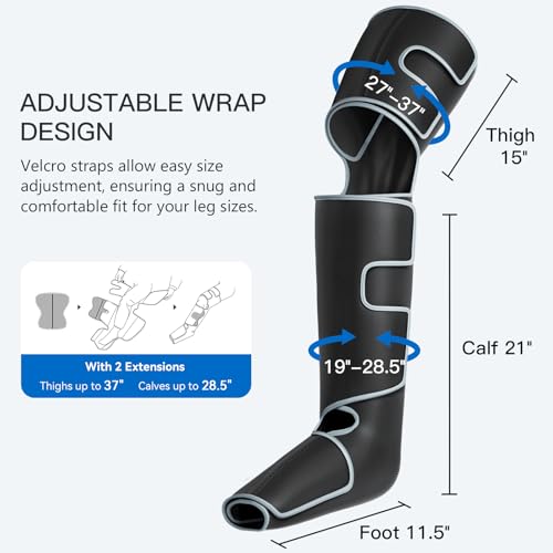 Image of CINCOM Leg Massager with Heat and Compression, 3-in-1 Foot Calf & Thigh Massager for Circulation and Pain Relief Helpful for Lymphedema Edema Restless and Relaxation FSA - HSA