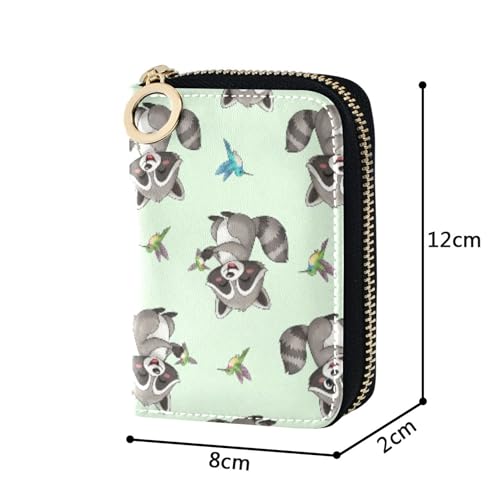 Cute Cartoon Raccoons Wallet for Women Small Credit Card Holder RFID Blocking Funny Zipper Wallet with Coin Pouch3