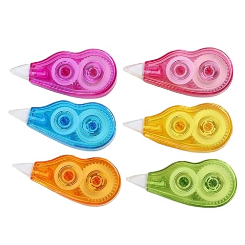 ABOOFAN 6 piezas Cintas Correctoras para Metros Colores Candy Material Escolar Portátil Cinta Adhesiva para Corrección Fácil y Rápida Accesorios Escolares para Estudiantes Color Aleatorio