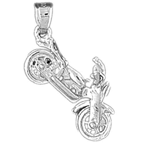 18 K oro blanco 23 mm 3d para moto colgante