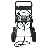 Vopese Garten-Schlauchwagen Stahl Grün 95,5x55x97cm, 75m Wickelkapazität, Mit Aufbewahrungskorb...