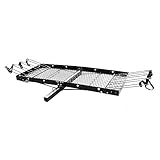 Tow Tuff 62-Inch Steel Cargo Carrier with Bike Rack, 500 lb Capacity, Black - 2-in-1 Rear Hitch Mount for Car, Truck or SUV with 2-Inch Receiver, Hauls Up to 4 Bikes, Tie-Down Strap Included