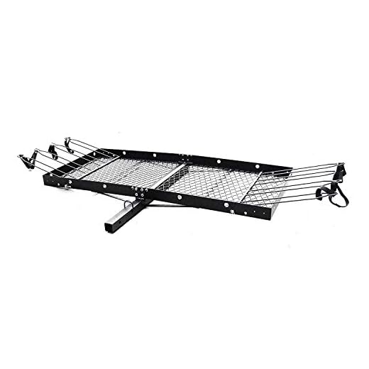Tow Tuff 62 Inch 500 Pound Capacity Steel Cargo Carrier Trailer Car or Truck Rear Bumper Bike Rack, Fits All 2 Inch Receivers, Black
