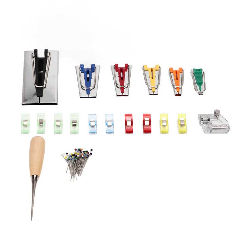 Bias Tape Tool Kit Patchwork Tool Hemmer 6 Sizes DIY Bias Tape Maker 6mm 9mm 12mm 18mm 25mm 50mm Sewing Supplies Plastic Box