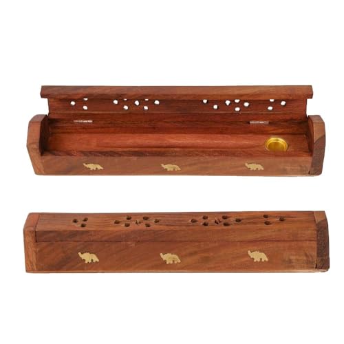 Image of Wooden Incense Holder Incense Burner Holder Incense Stick & Cone Burner Holder Wooden Agarbatti Stand with Ash Catcher & Dhoop Batti Stand
