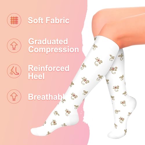 Image of 4 Pairs Compression Socks for Women Circulation-Best Support for Nurses,Running,Athletic,Travel