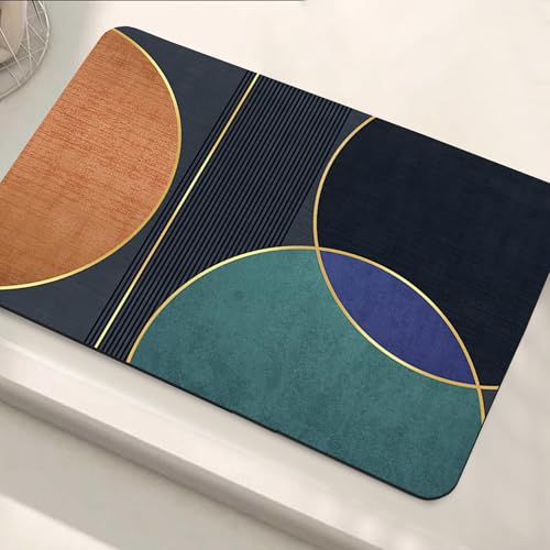 Image of Yellow Weaves 3 Pcs Anti Slip Water Soaking Floor Mat, Water Absorbent Non Slip Bath Mat, Quick Dry Mat for Bathroom, Door Mat for Home, Kitchen, Office, Kitchen (Color Halo)