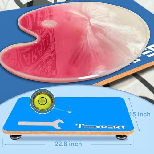 Image of Teexpert Leveling Table for Epoxy Resin: 22.8''x 15''Adjustable Height & Tilt Angle High-Precision Board,No-Installation Required Nonstick Surface Multipurpose for Art Creation Resin Accessories Tool