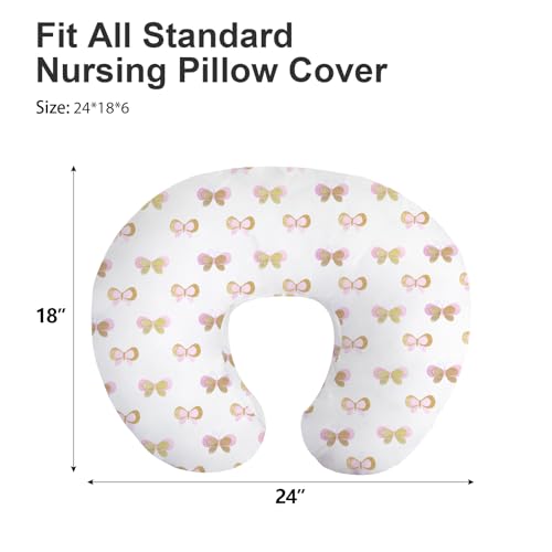 Image of Little Grape Land Nursing Pillow Covers 2 Pack, Soft & Breathable Removable Breastfeeding Pillows Covers for Feeding Pillows, Nursing Pillow Slipcover for Baby Girls Boys, (Butterfly & Floral)
