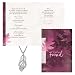 Smiling Wisdom - Leaf Pendant Clear Cubic Zirconia Friendship Gift Set - Reason Season Lifetime Friend - Unique Woman Gift Set For Her Best Woman BFF Friend - .925 Silver Plated - Silver Pink