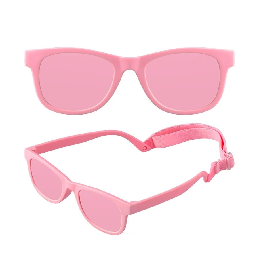 Toddler Sunglasses Polarized with Adjustable Strap for 0-2 Years Kids, UV 400 Protective Glasses(08)