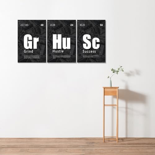 Impression sur toile haute définition avec lettrage moderne Grind Hustle Success - 4