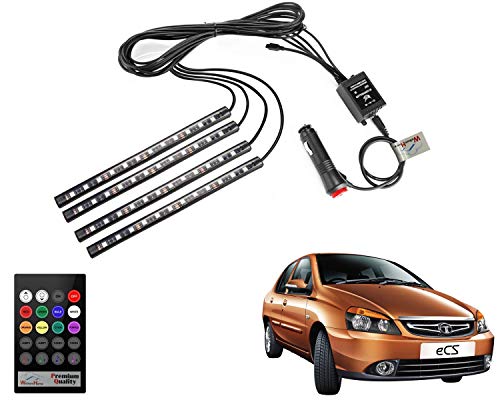 Image of WolkomHome - LED RGB Car Interior Decorative Atmosphere Strip Music reactive Sounds Active Disco Equalizer Best Light for Tata Indigo CS