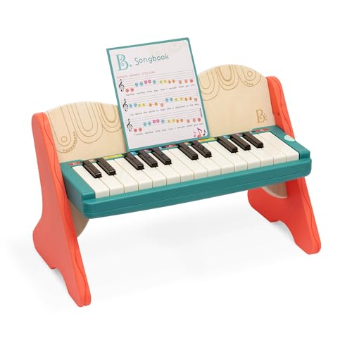 B. toys Spielzeug Klavier aus Holz mit Liederbuch, Piano Holzspielzeug, Musikspielzeug, Musikinstrument zum Klavier spielen lernen für Kinder ab 3 Jahren