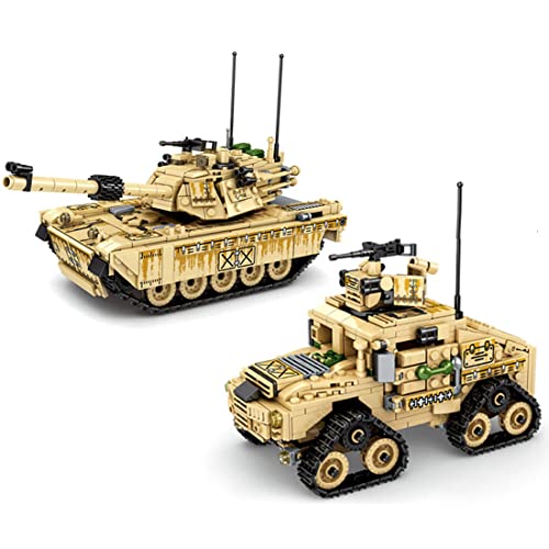 LDB SHOP Technik Panzer Bausteine, 901 Klemmbausteine Technic 2 in 1 Militär Armee Panzer T99 Modellbausatz, Technik… – Bild 3