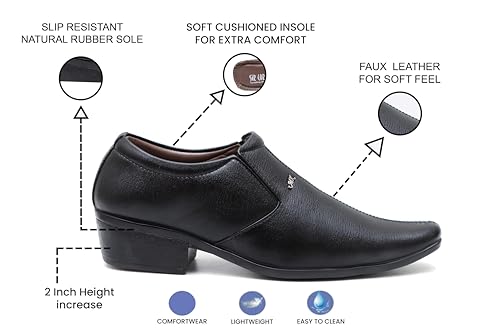 Image of SIR CORBETT Men's Synthetic Leather Height Increasing Slip on Moccasin Formal Shoes