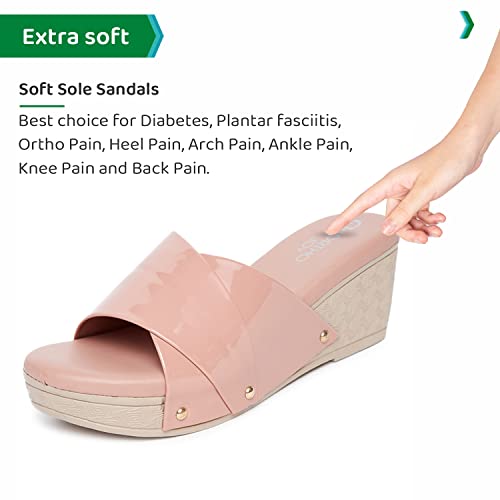 Image of ORTHO JOY Fancy doctor slippers | Soft chappal for women | Comfortable wedges sandals for women stylish