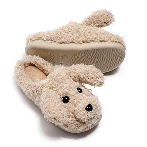 FAYUEKEY Cut Puppy Teddy Animal Slippers For Women Men Girls Winter Bear Warm Memory Foam Cotton Home Soft Plush Fur Shoes Indoor Outdoor2