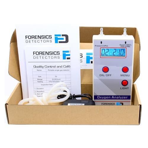 Forensics Oxygen Analyzer 21% to 100% O2 Digital Flow and Pressure Readout