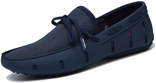 Adadila Men's Classic Braided Lace Loafer Breathable Slip On Ultra Light Shoes Green 45