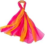 Femmes Echarpe Mousseline Couleur Rainbow Lightweight Head Écharpe Châle Plage Coiffure Sunscreen Fashion Longues écharpes